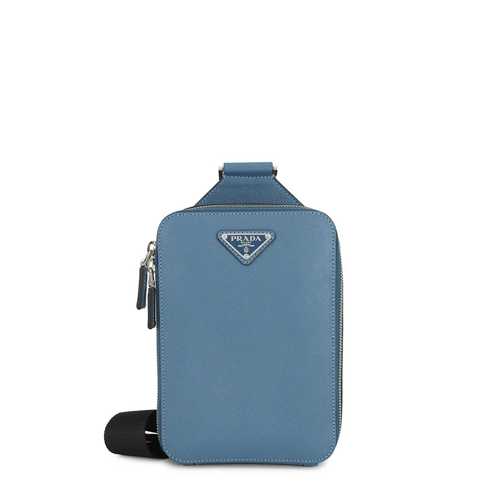 Prada Body Bum Crossbody Belt Bag Triangle Logo Brick Saffiano Leather